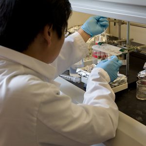 Student in lab